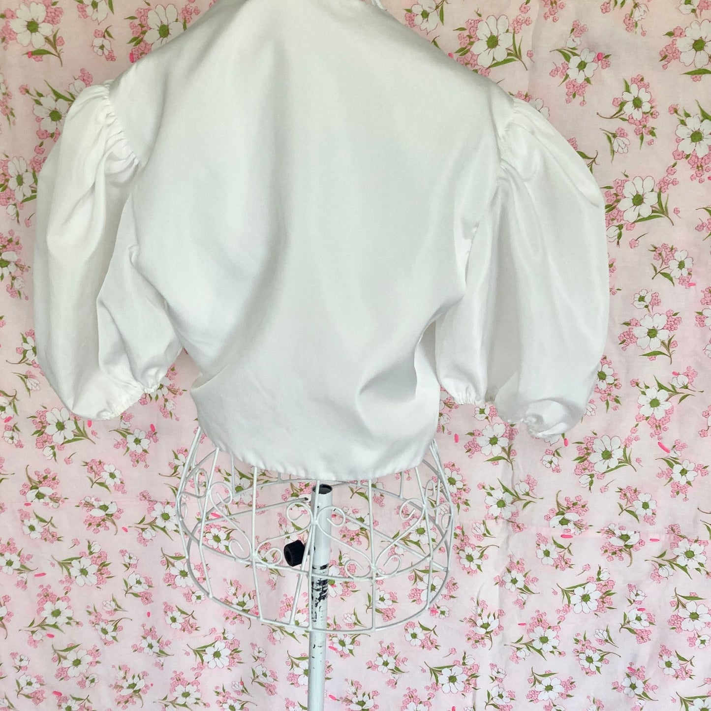Vintage 70s shrug  | S-M | white  1970s crop cropped boho puff sleeve cropped