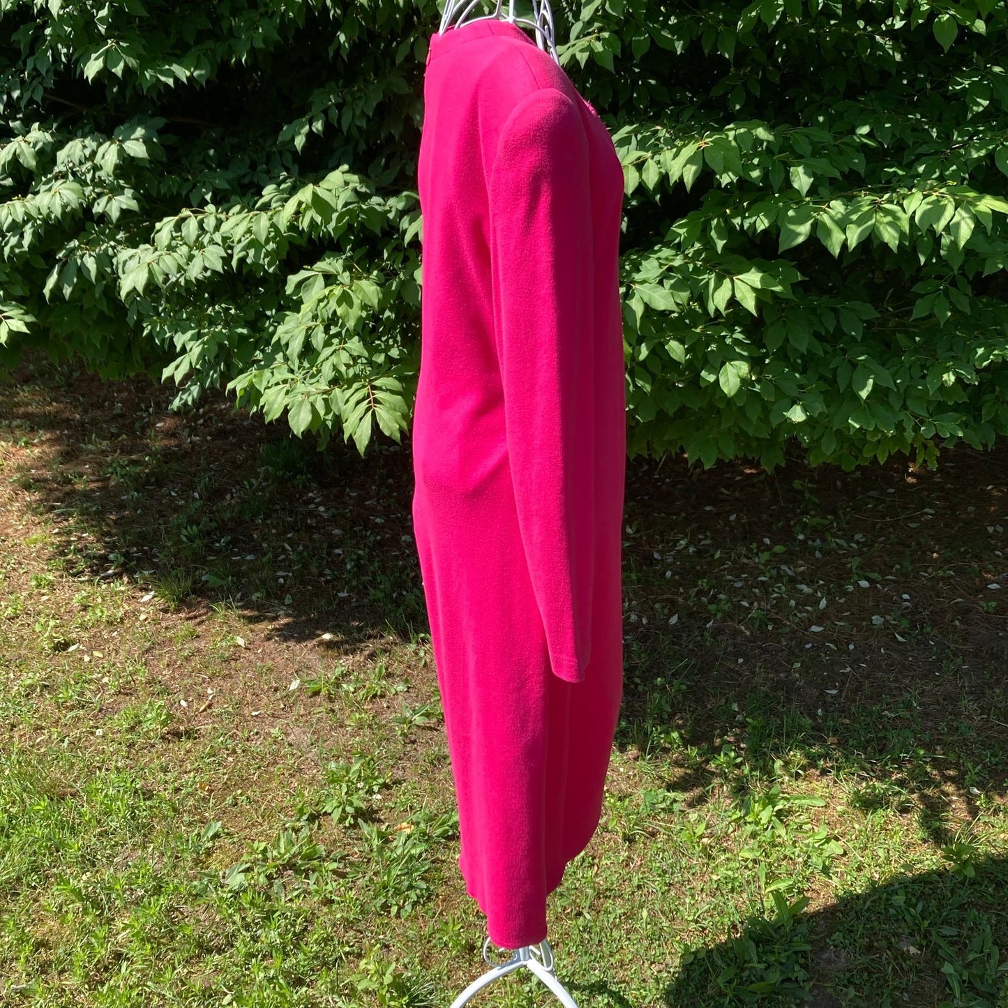 Vintage 80s dress pink long sleeve | M | cotton blend  1980s Tom and Linda Platt party NWT