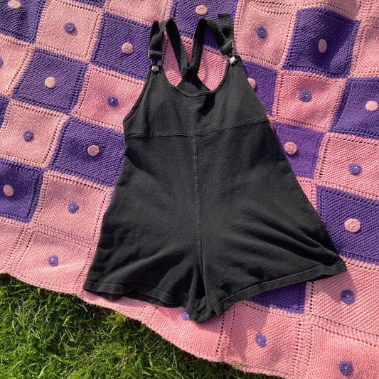 Vintage romper black 90s Y2K  | S-M |  1990s playsuit Elle Menno cotton