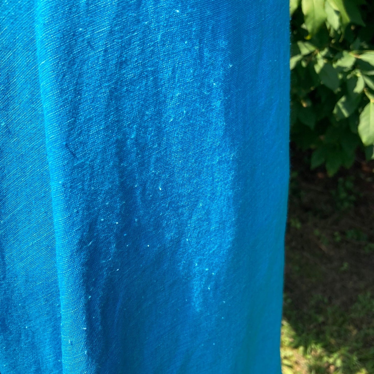 vintage 70s dress  blue teal  | S-M | 1970s handmade