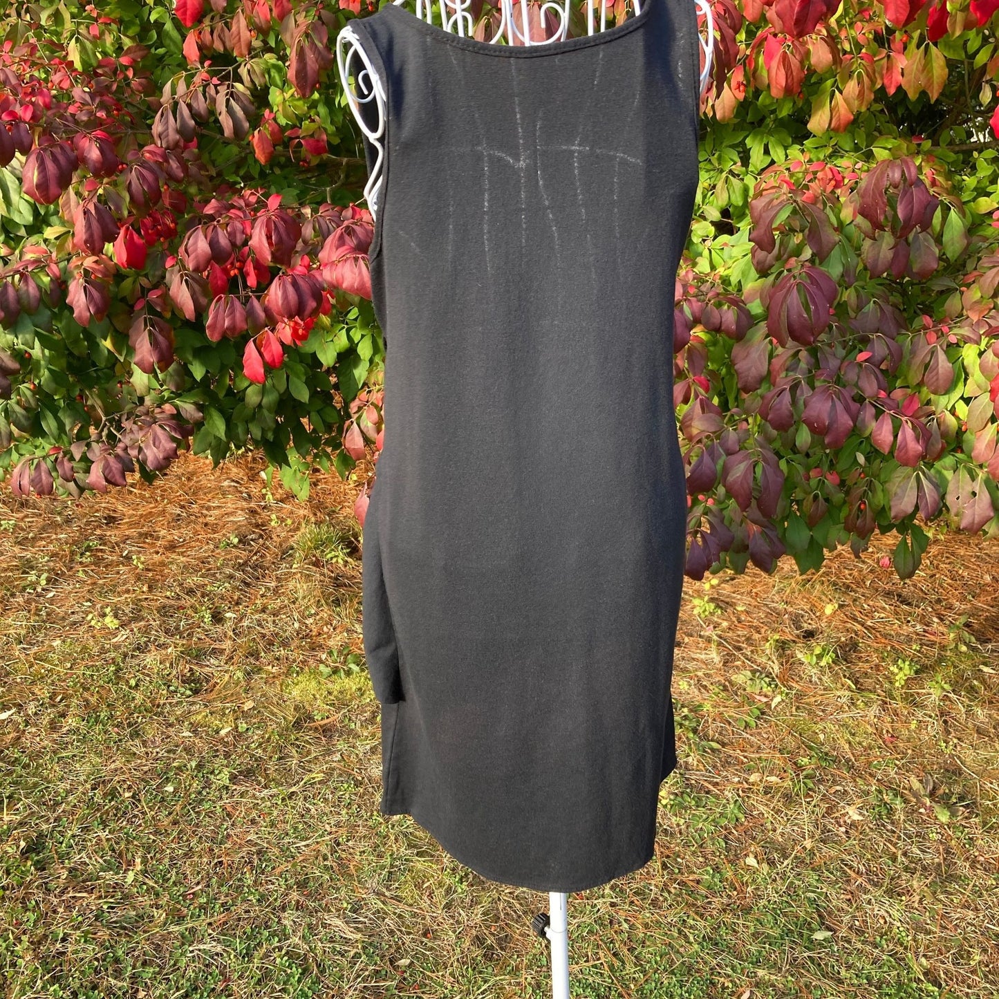 Vintage 70s black nightgown dress cover up | S - M | 1970s tie Petra Fashions