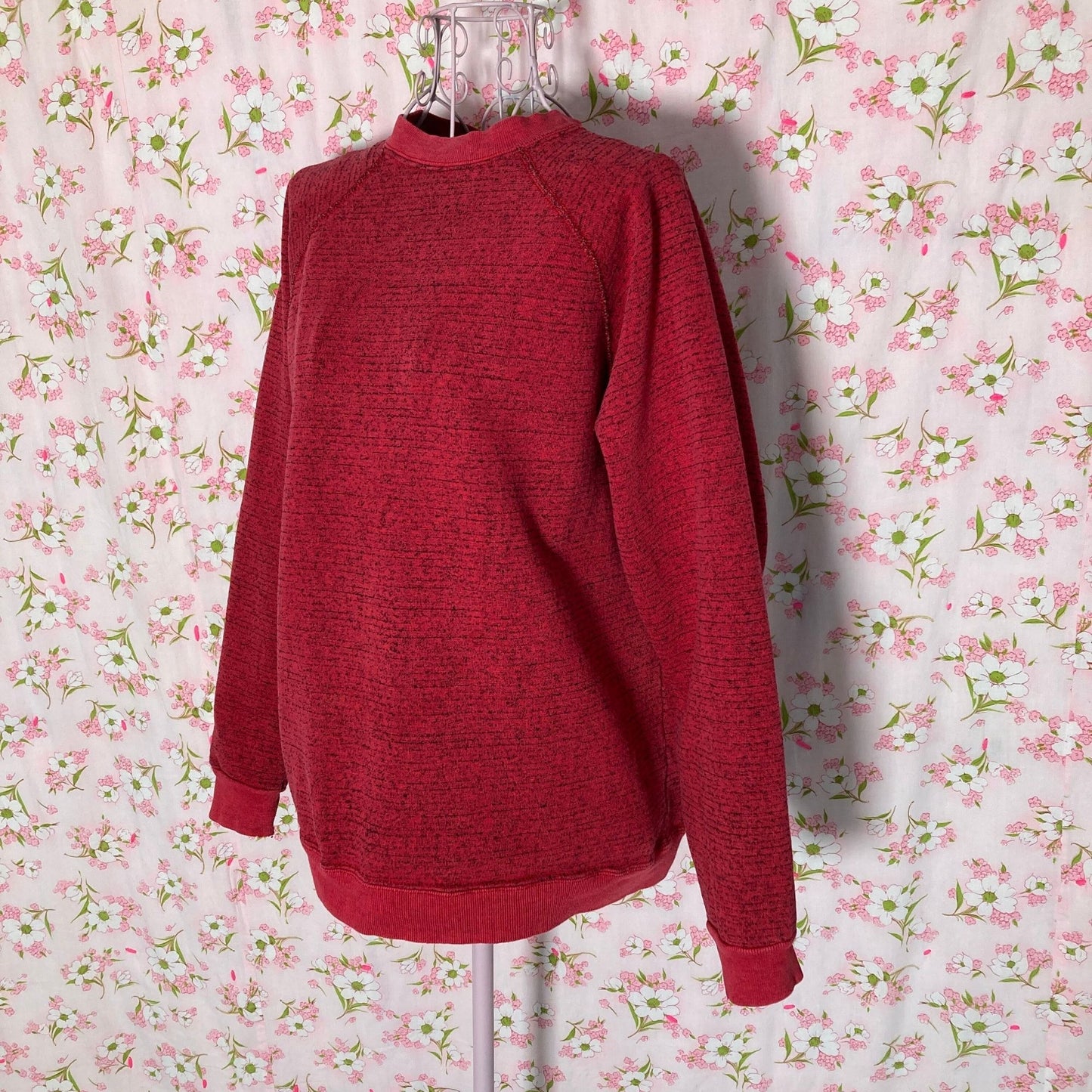 Vintage 80s sweatshirt  | S - M | red black marled Tultex Sweats Appeal distressed