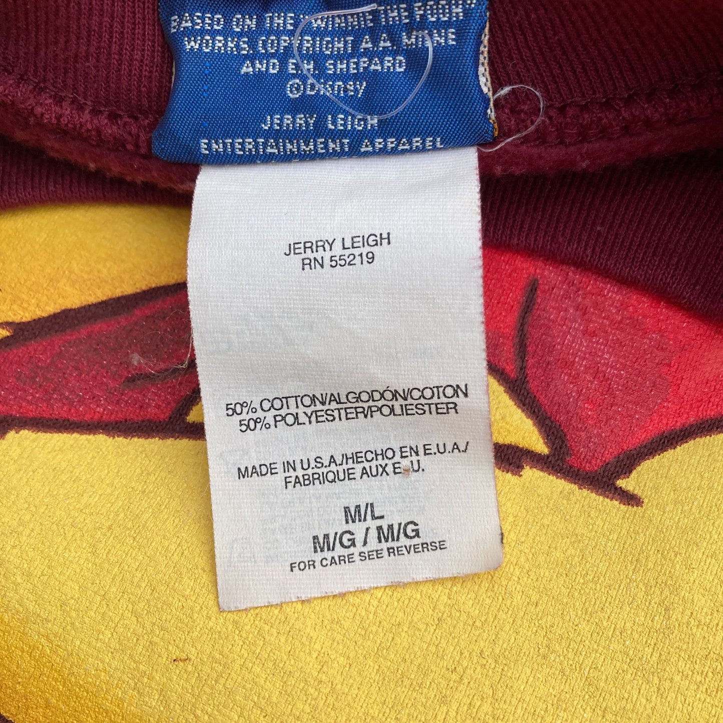 vintage 90s winnie the pooh sweatshirt burgundy| M - L |  1990s soft crew neck made in USA