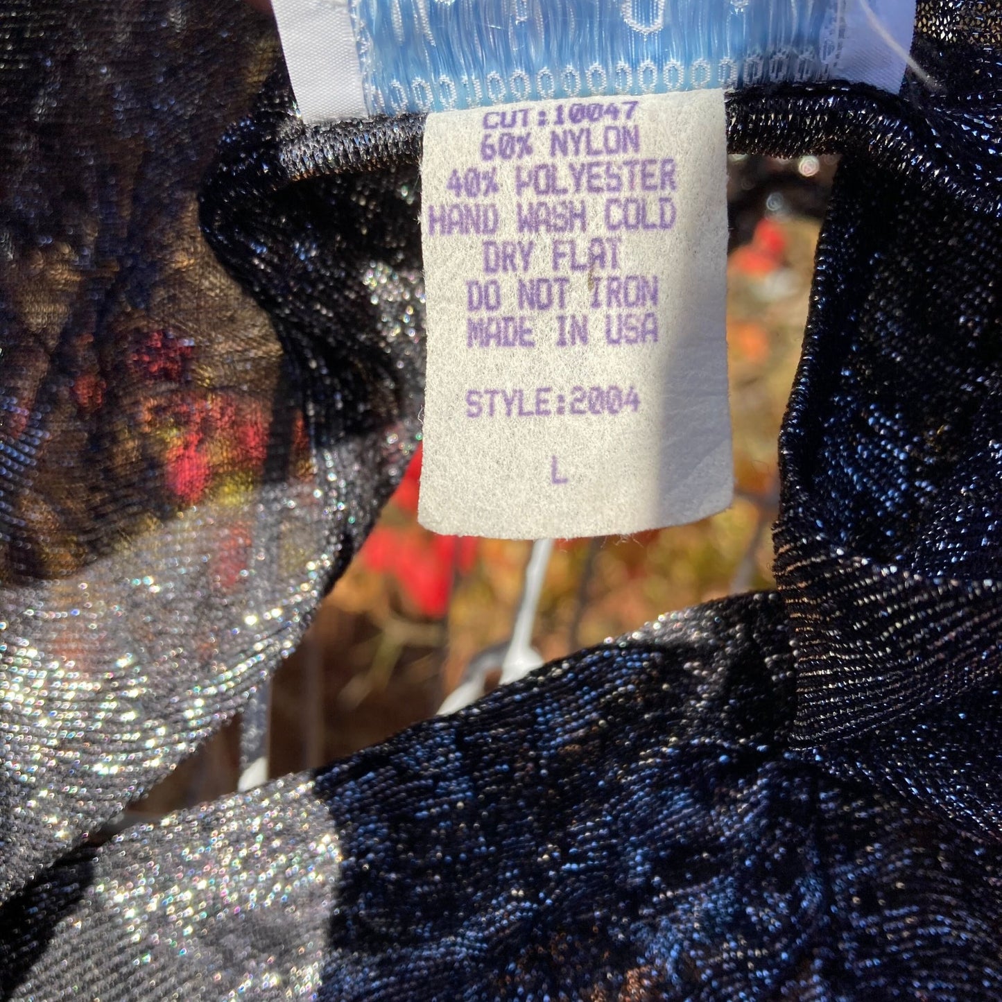 Vintage 90s top  sparkly silver black glitter metallic 1990s party festive sheer square neck ruched Hanky Panky