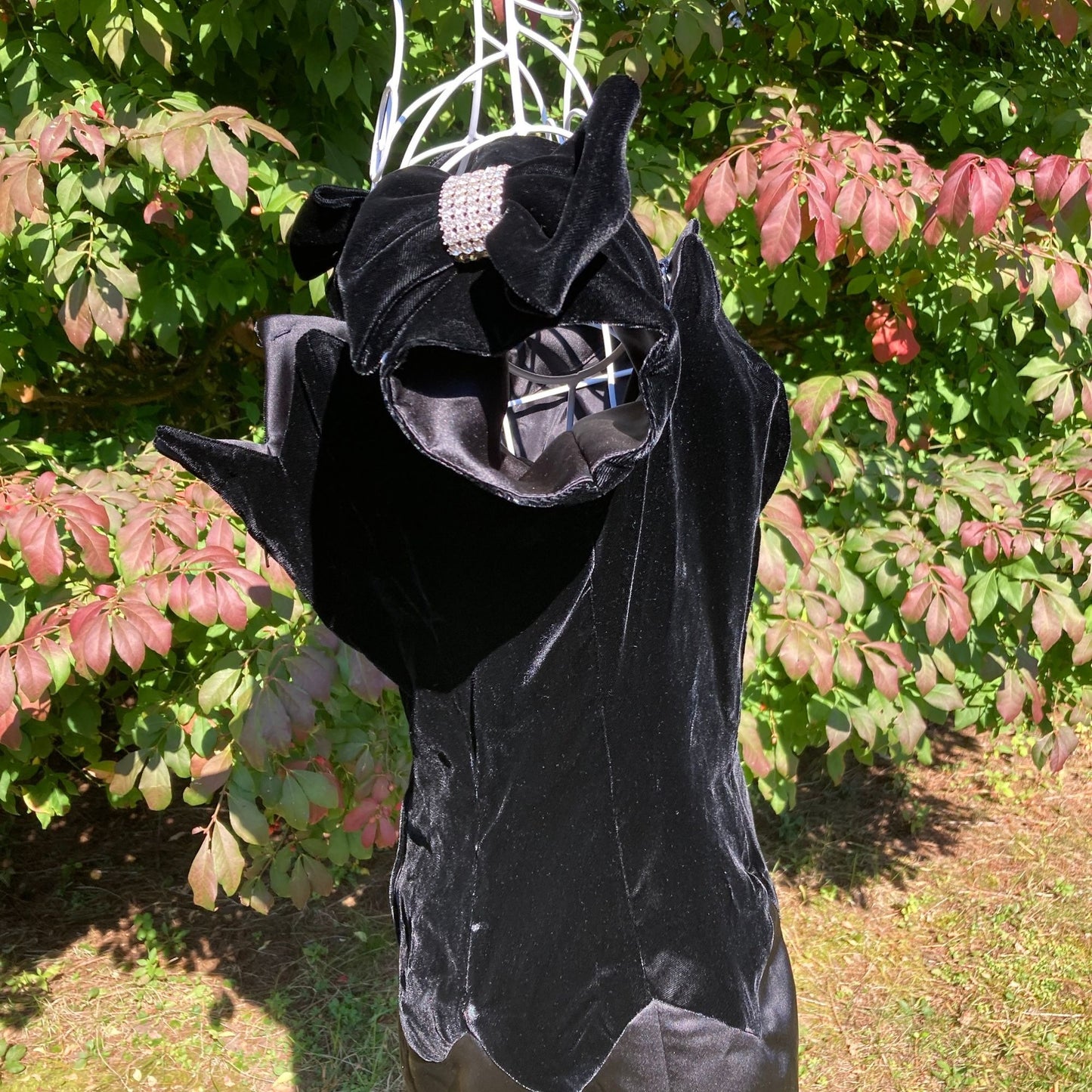 Vintage 80s dress Saks Fifth Avenue velvet black  1980s  bow ILGWU union made satin Evenings by Raul Blanco