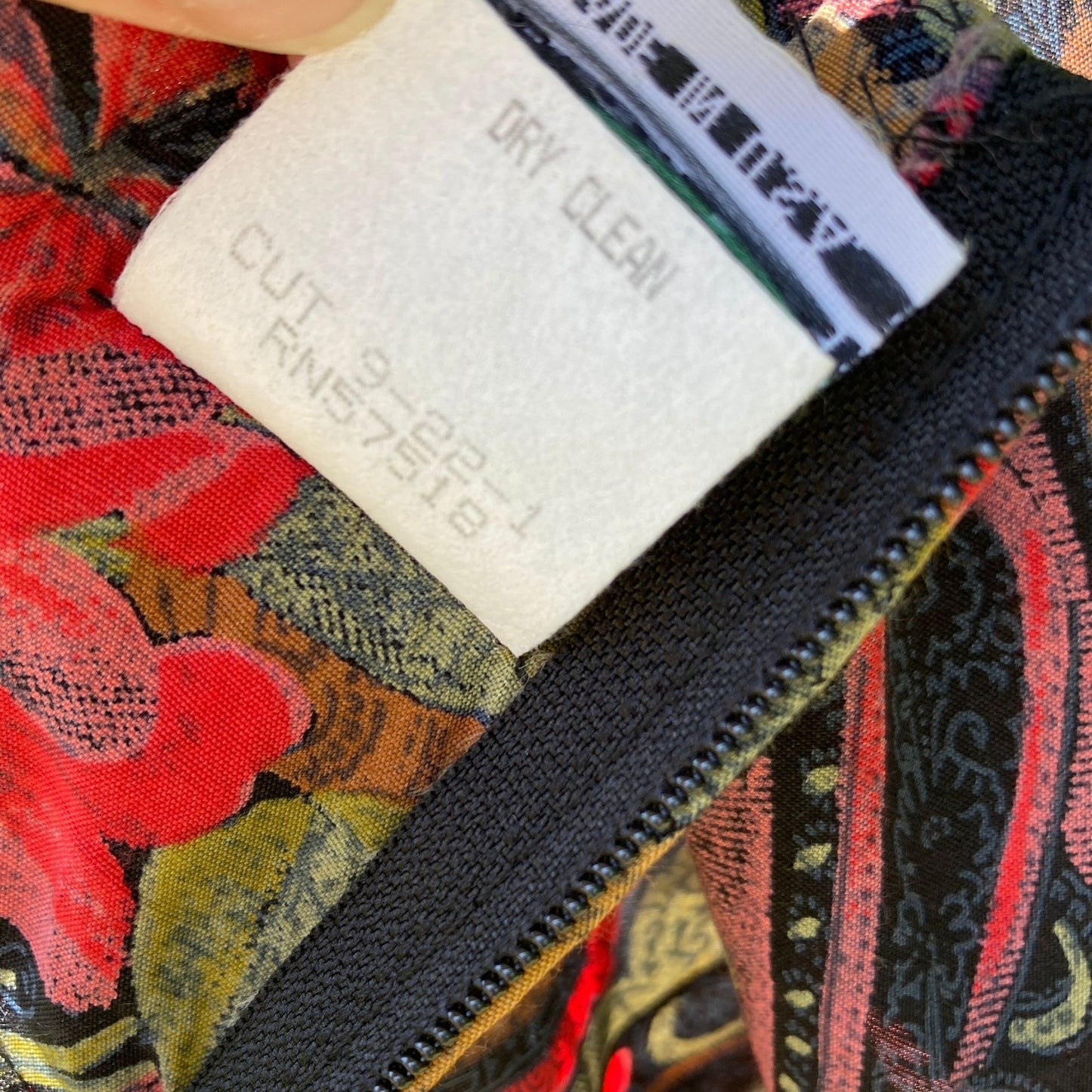 vintage 80s dress green red pink paisley floral print | S-M | dark floral How Sweet It Is belted