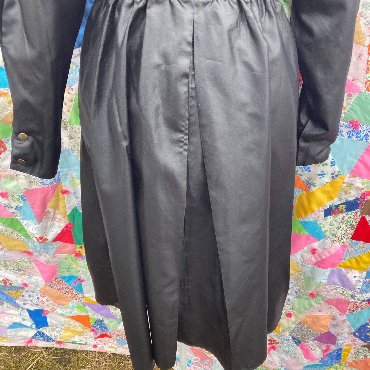 Vintage 70s 80s dress black  | S - M | puff sleeve  Directions by Joy Stevens