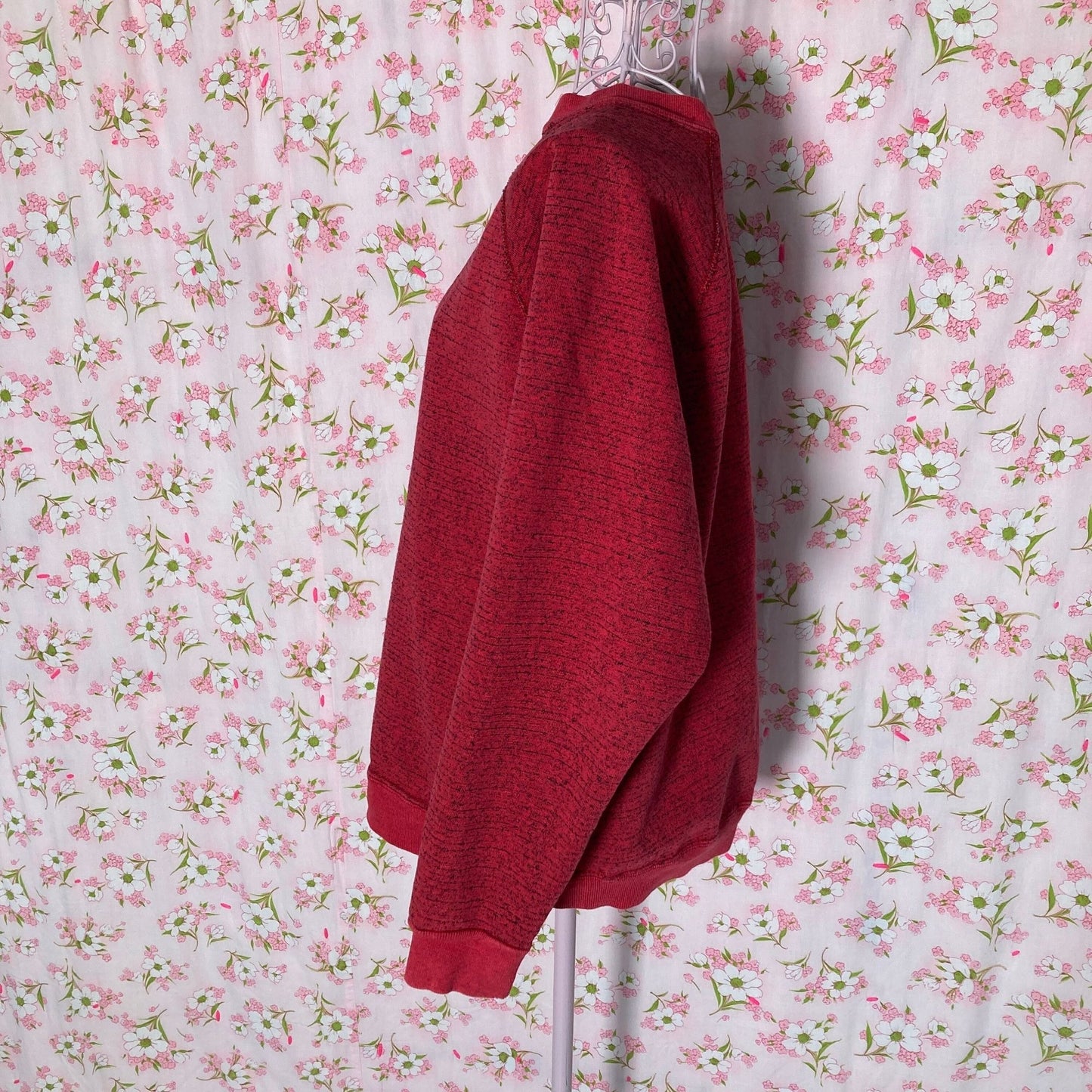 Vintage 80s sweatshirt  | S - M | red black marled Tultex Sweats Appeal distressed