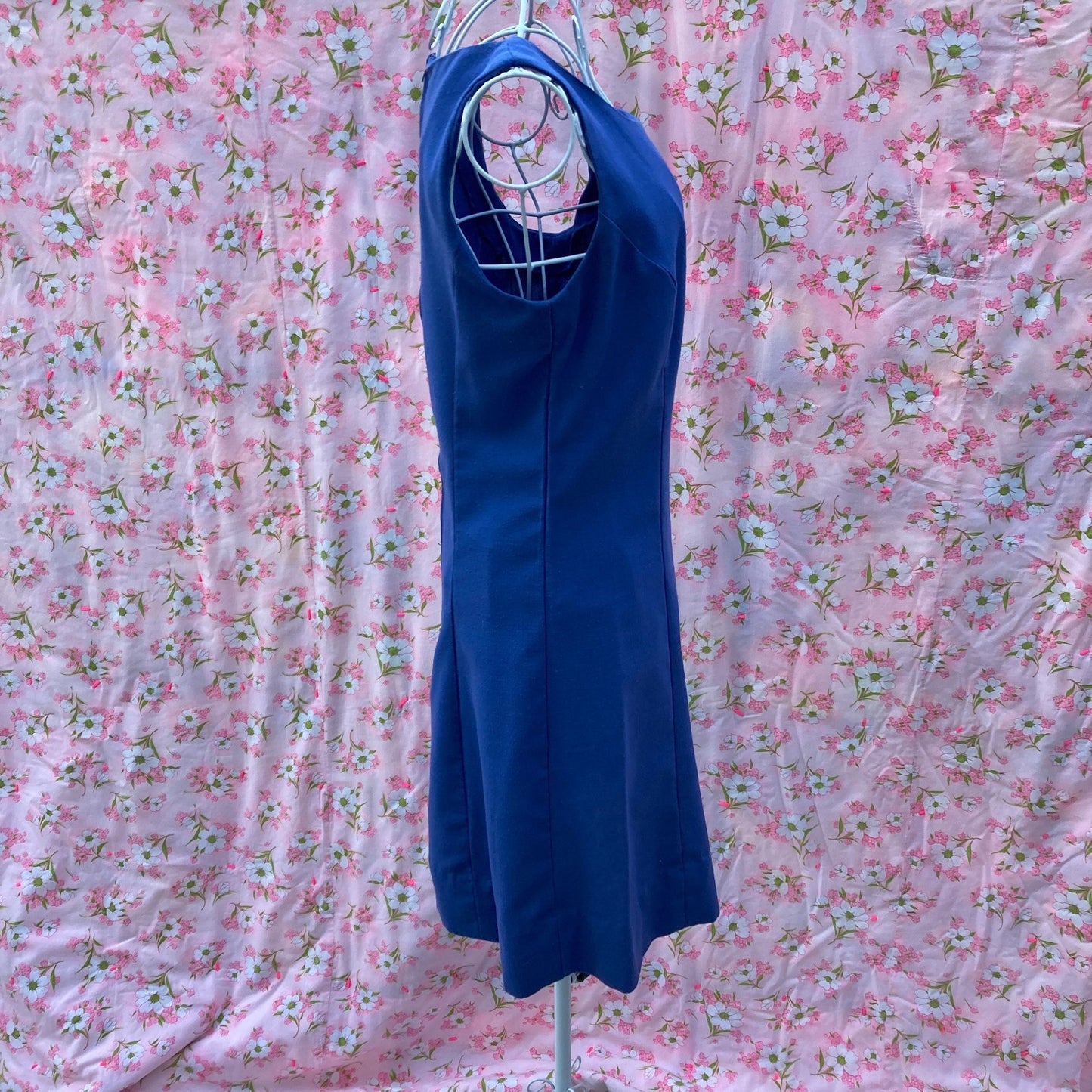 Vintage 60s 70s shift dress |S -M| blue 1960s 1970s