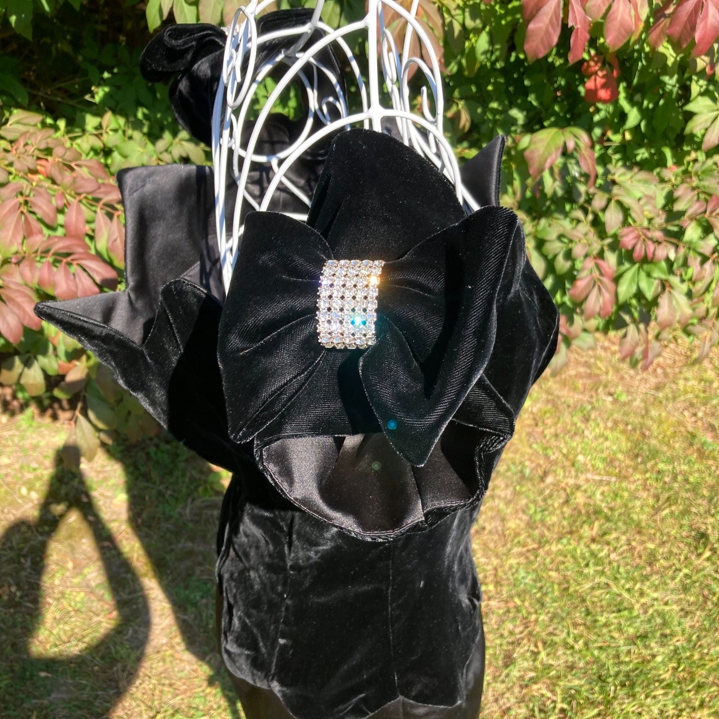 Vintage 80s dress Saks Fifth Avenue velvet black  1980s  bow ILGWU union made satin Evenings by Raul Blanco