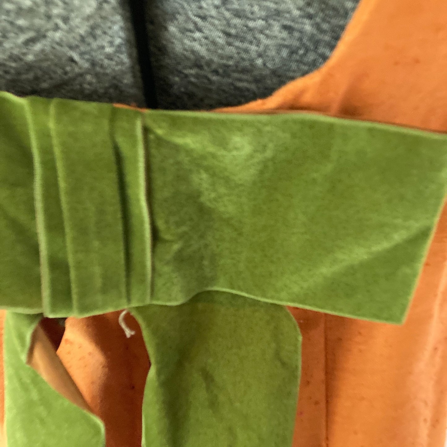 vintage 70s dress |S-M | sleeveless burnt orange  1970s hand made one of a kind rust olive green bow empire waist