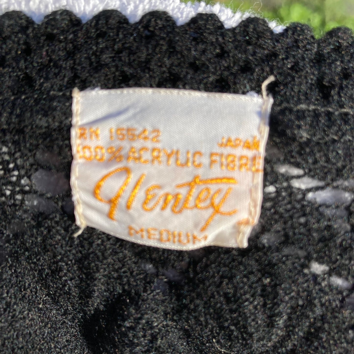 Vintage 60s black crochet cropped cardigan  | XS - S | top crop open knit weave work  open weave Glentex