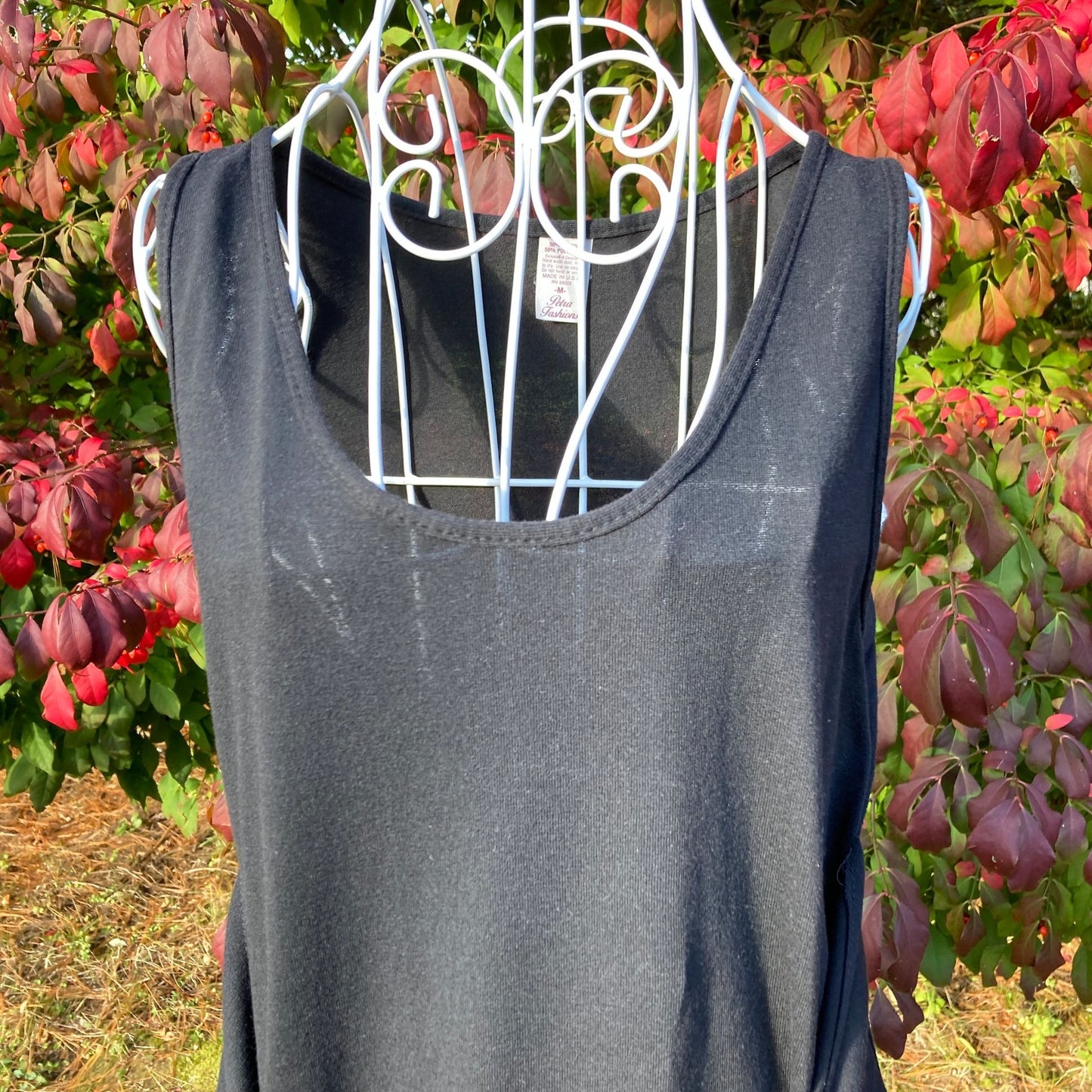 Vintage 70s black nightgown dress cover up | S - M | 1970s tie Petra Fashions