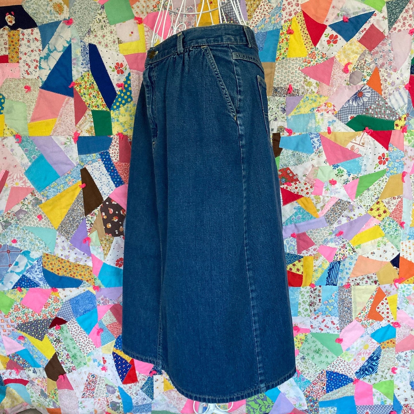LL Bean vintage skirt 80s 90s denim jean midi  31/32 waist |M - L | union made