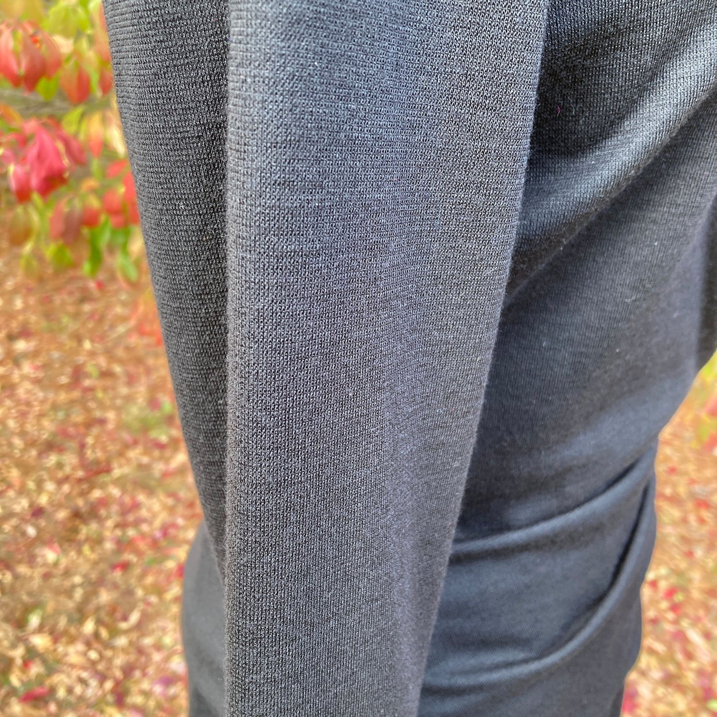 vintage 89s dress black Saks Fifth Ave | XS - S | David Warren New York party formal pearl long sleeve occasion wear ruching pearl