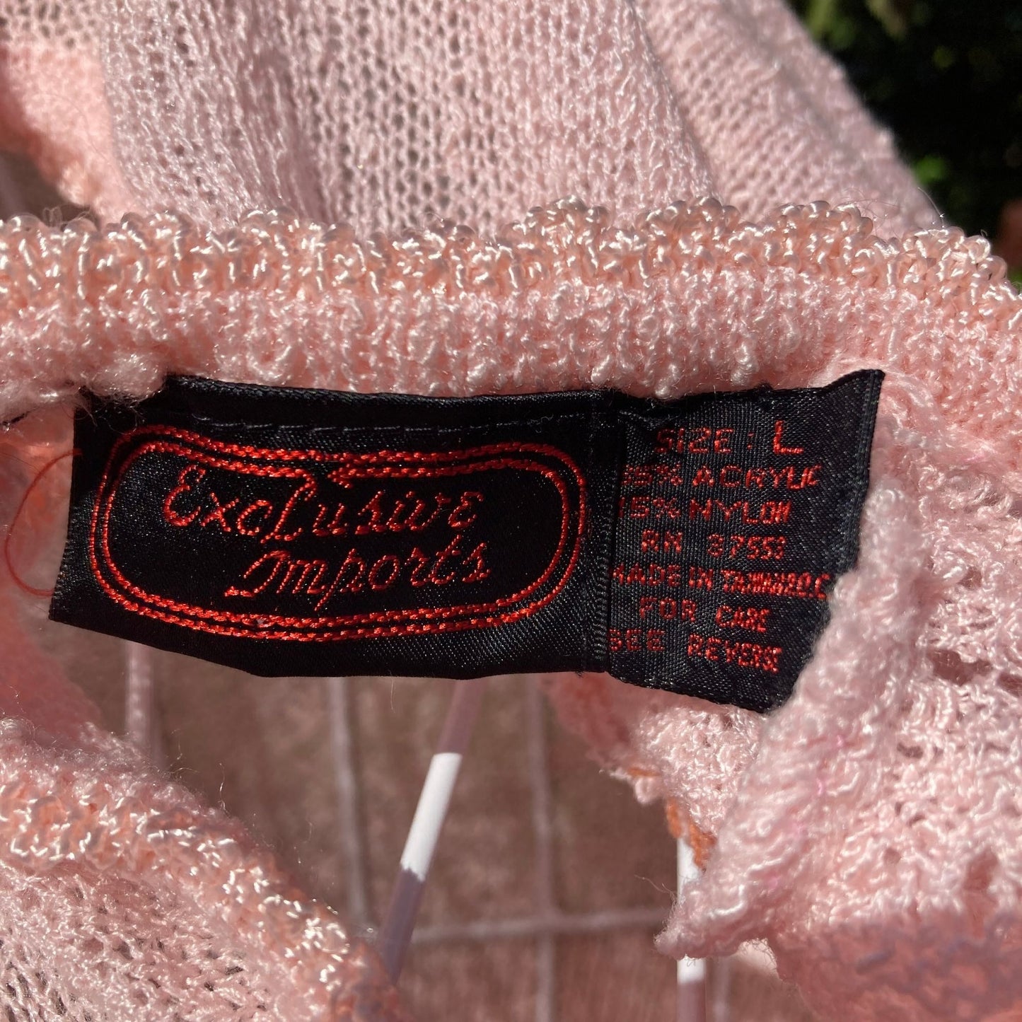 Vintage 80s 90s  sweater pastel pink beaded 1990s fairy kei kawaii crochet Exclusive Imports