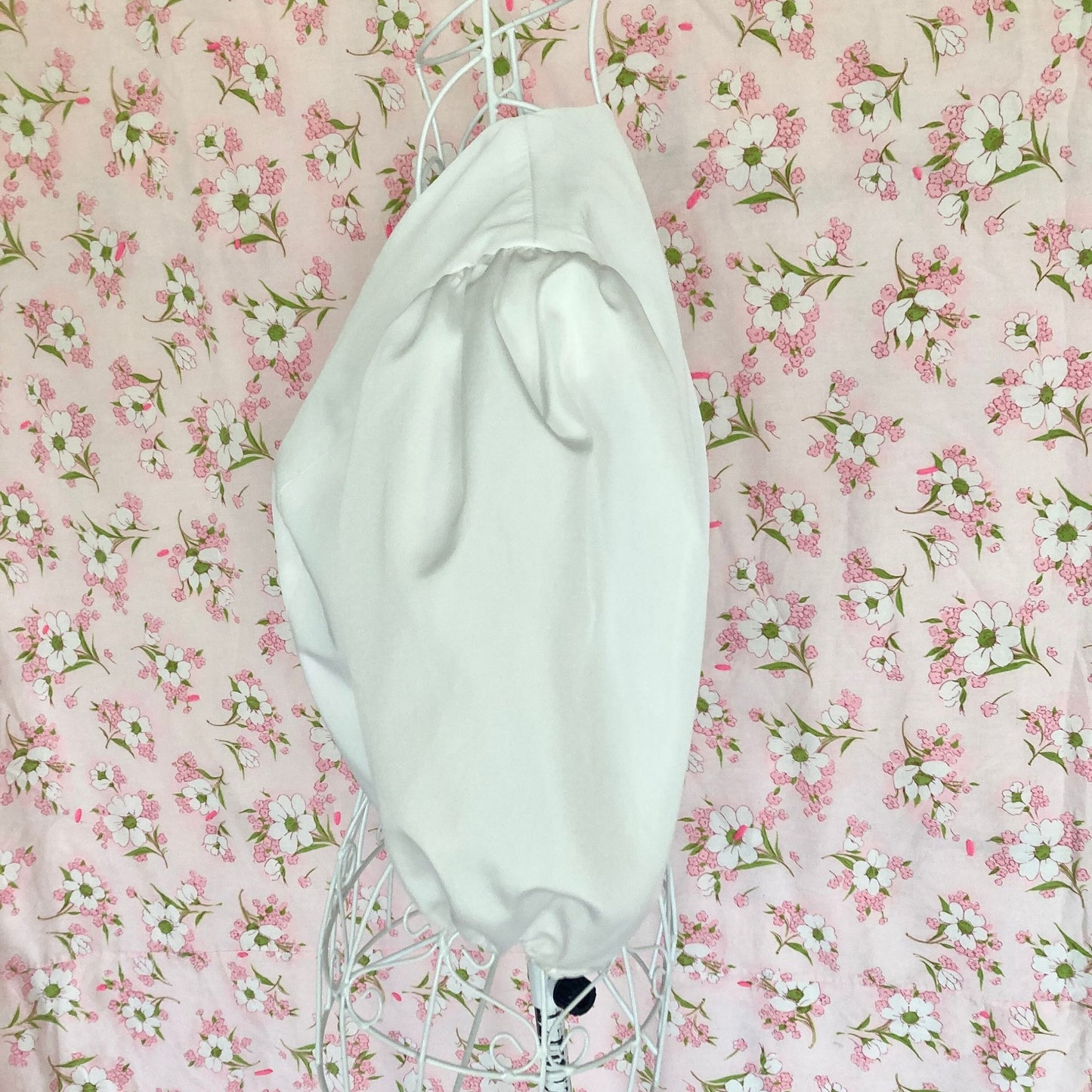 Vintage 70s shrug  | S-M | white  1970s crop cropped boho puff sleeve cropped