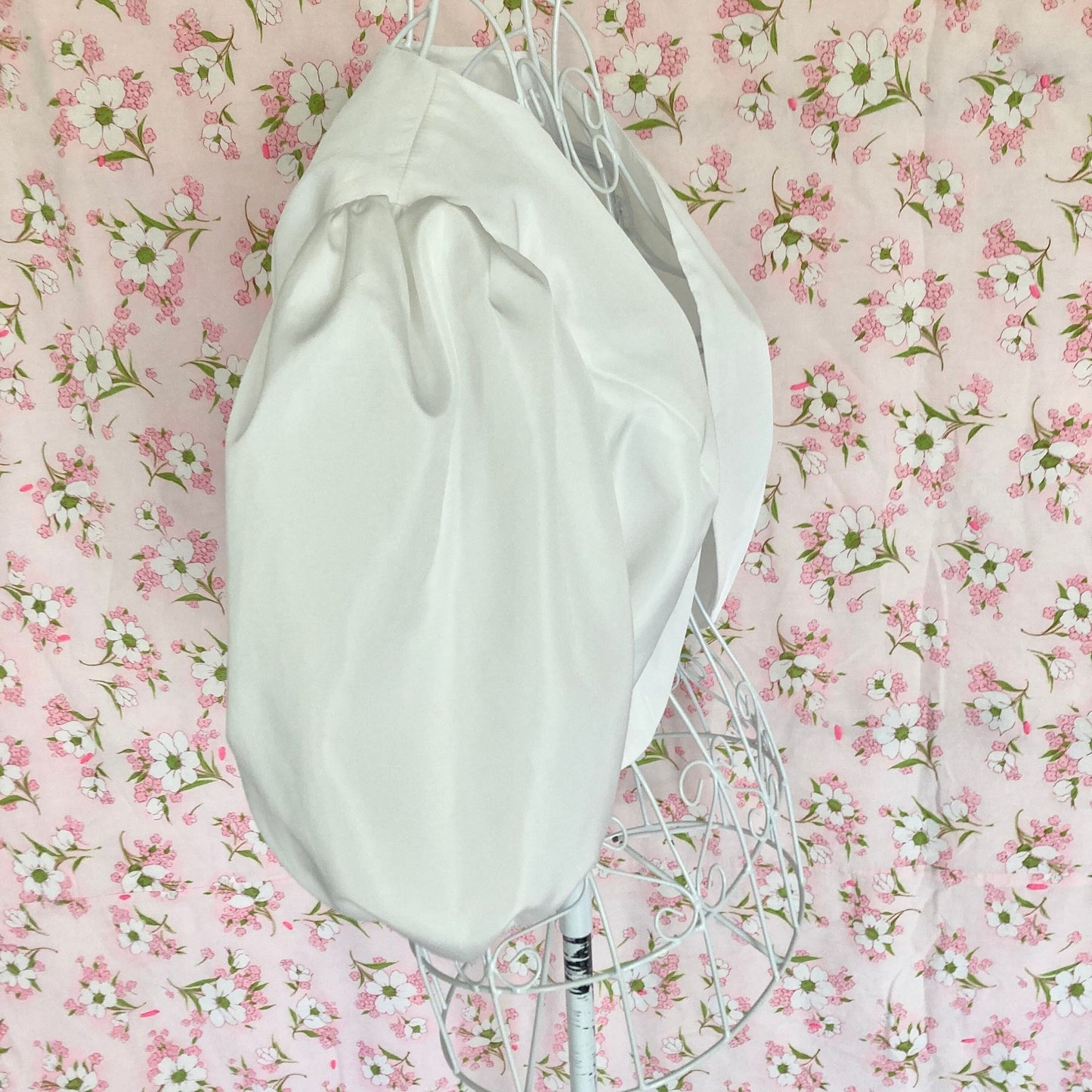 Vintage 70s shrug  | S-M | white  1970s crop cropped boho puff sleeve cropped