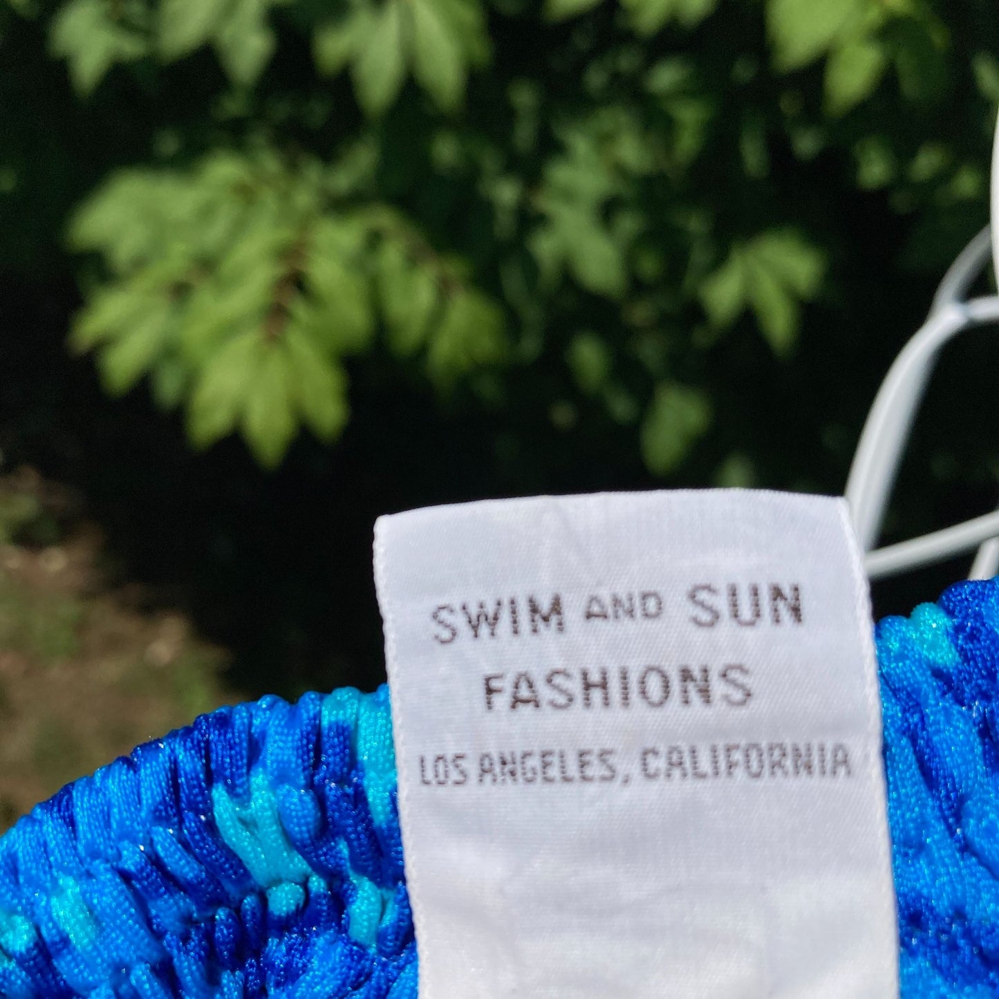 Vintage 70s deadstock dress blue teal print XS-M 1970s floral swim beach DeWeese Design nwt