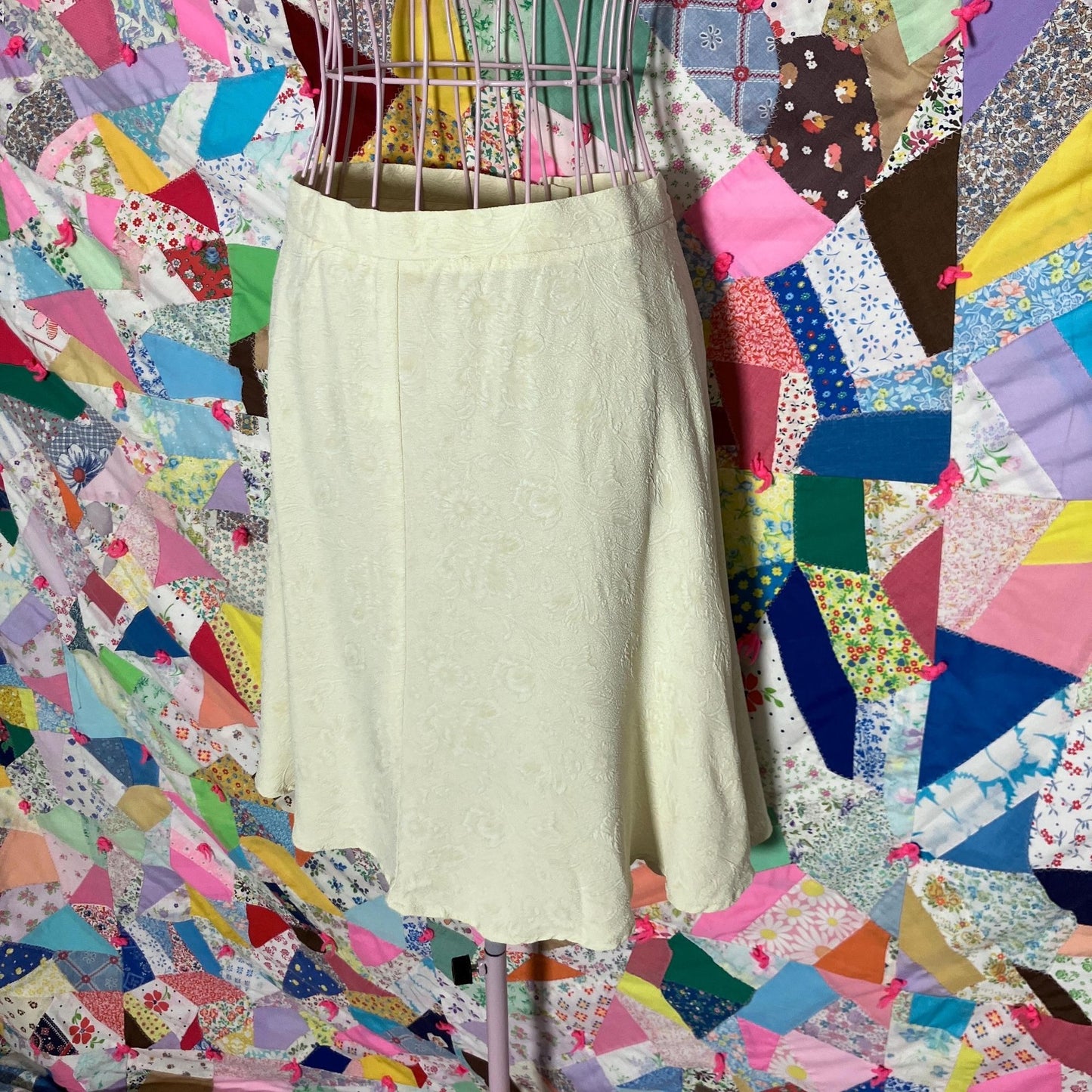 vintage 90s y2k skirt cream  S-M minimal  skater gruppo americano