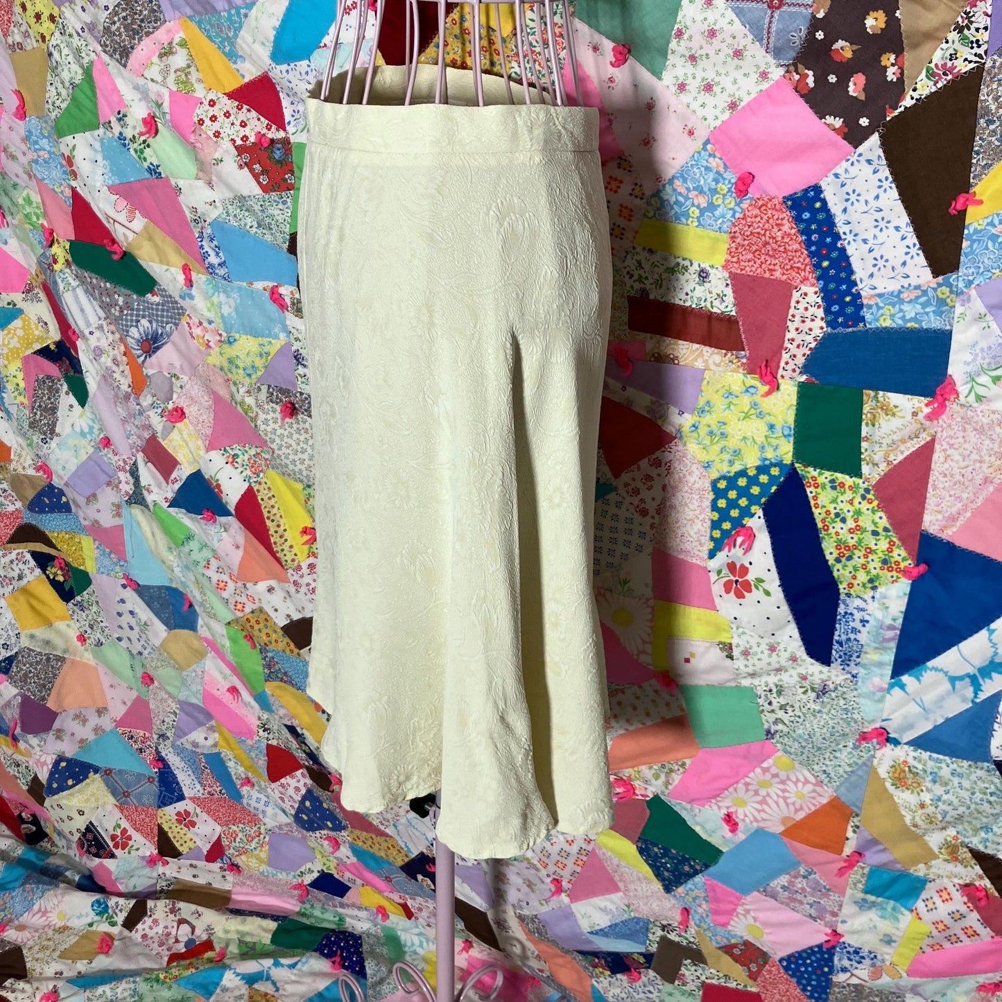 vintage 90s y2k skirt cream  S-M minimal  skater gruppo americano