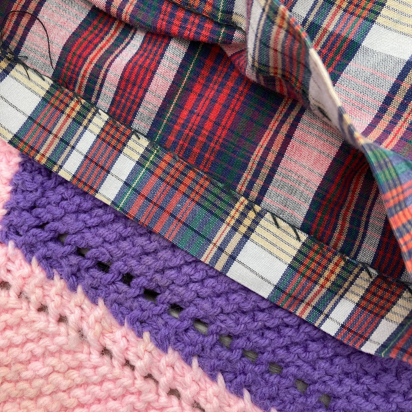 vintage 60s high waisted shorts 1960s madras plaid maroon green tan  XS-S