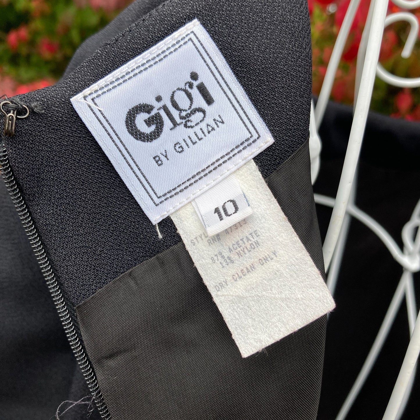 Vintage 90s 80s dress black shorts sleeve gold | M - L | union made GiGi by Gillian