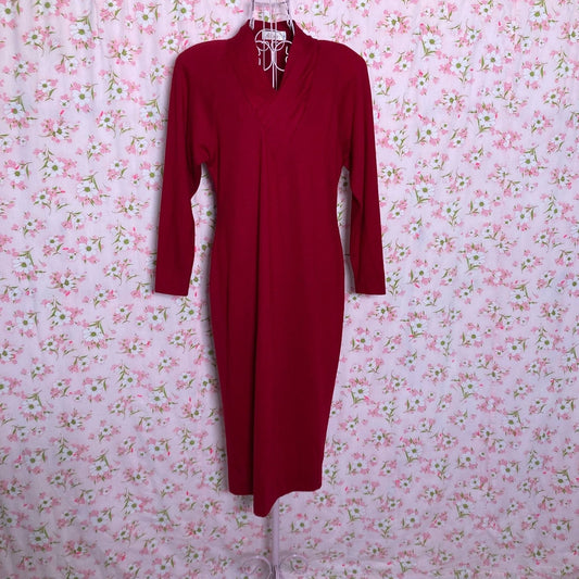 Vintage AS IS sweater dress |s-m| merlot red distressed tlc recycle Aldóne
