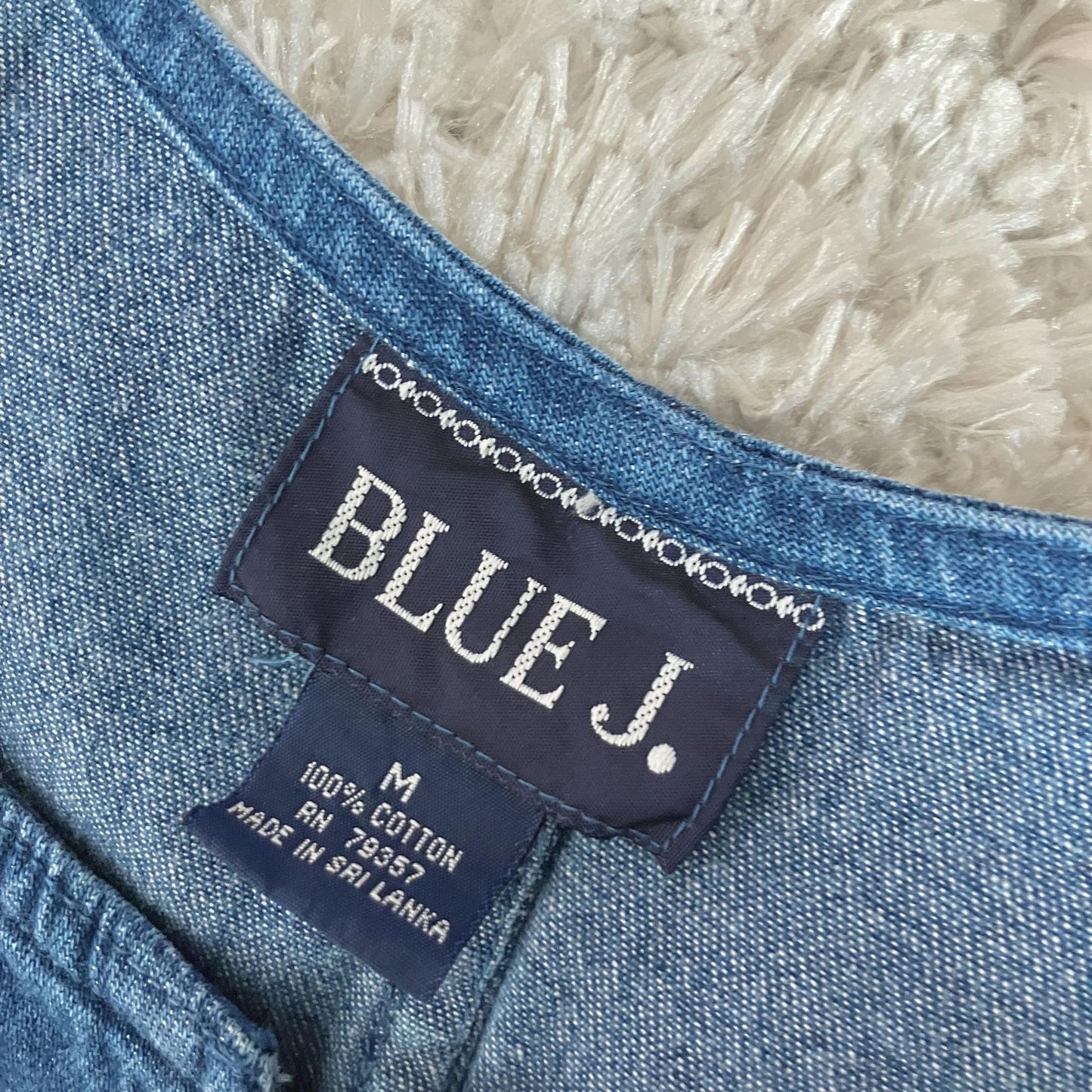 vintage 90s y2k dress  denim cotton zip front jean pockets |M-L| Wear medium - dark wash Blue J.