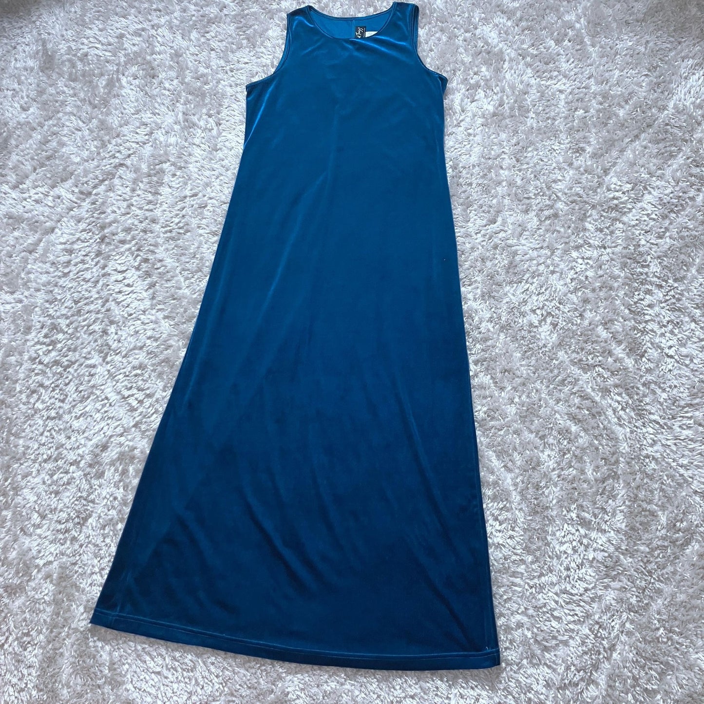 vintage 90s y2k dress velvet jumper dark teal maxi All That Jazz jewel tone