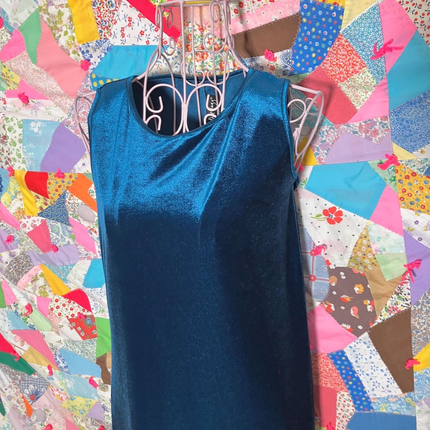 vintage 90s y2k dress velvet jumper dark teal maxi All That Jazz jewel tone