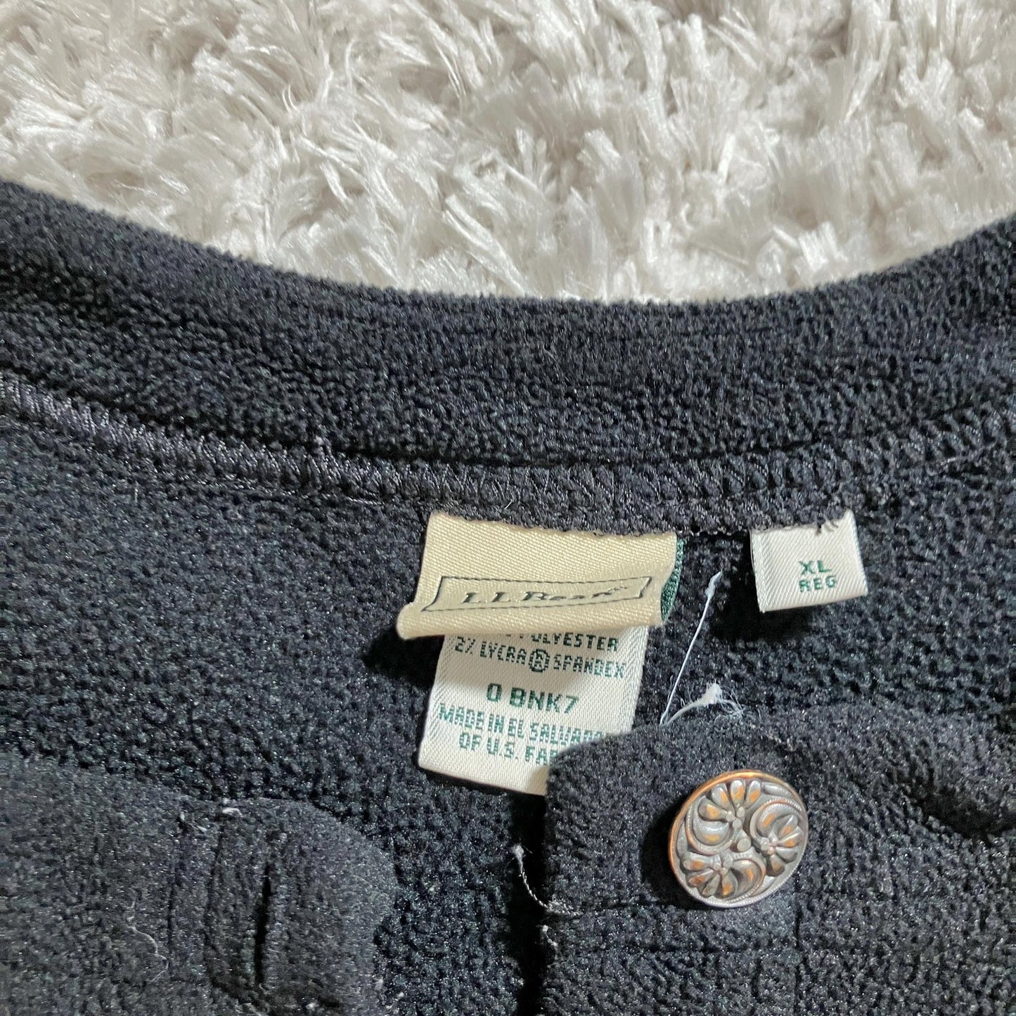 LL bean cardigan sweater fleece vintage y2k |L-XL| black pink green purple floral embroidery