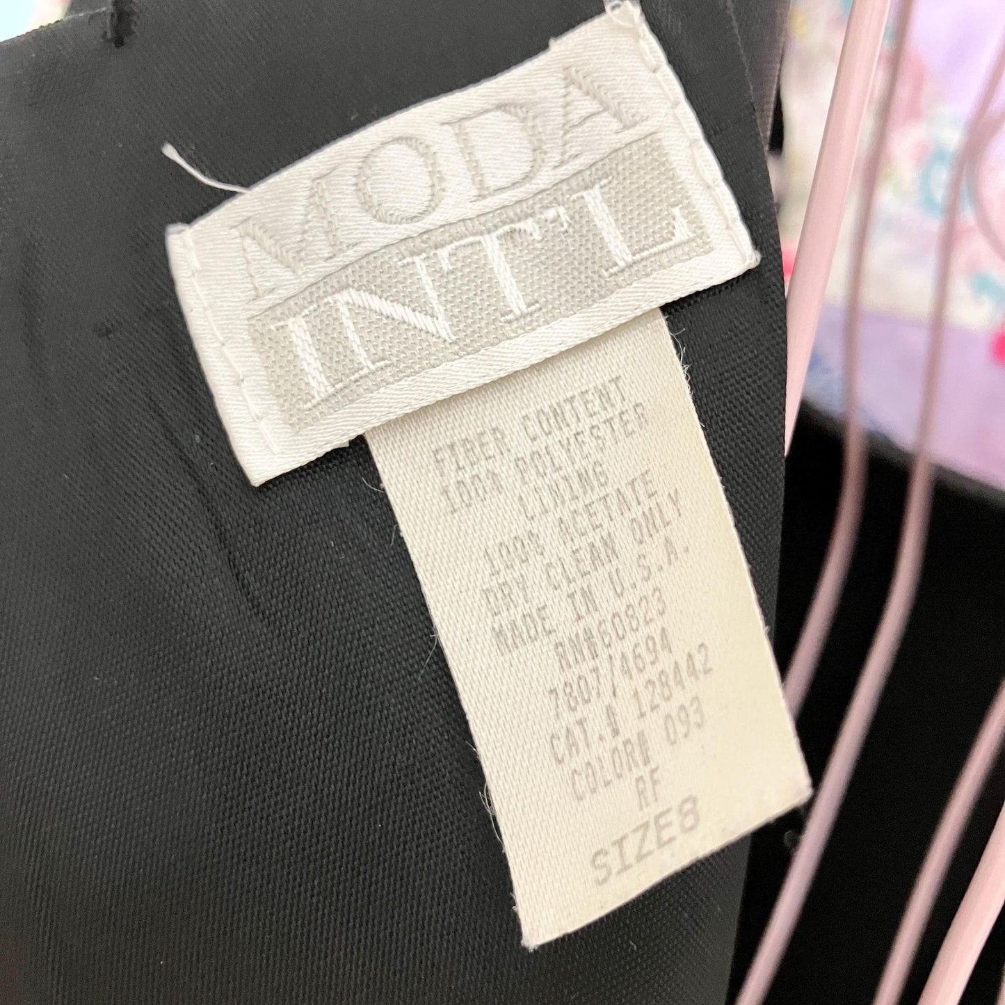 vintage 90s dress  black |S-M| long sleeve minimal black crepe made in USA Moda Intl